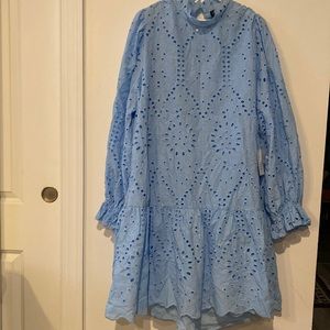 ELOQUII EYELET DRESS WITH LINING